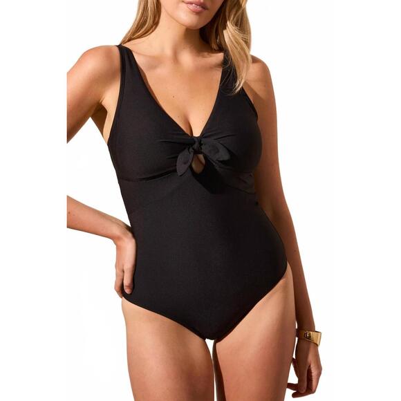 NEW TRIBAL knot front swimsuit in black